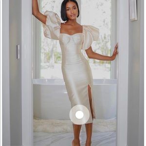 Pearl Puffy Sleeve Dress